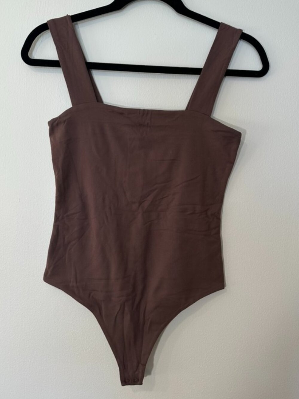 Nuuds Seamless Square Neck Tank Bodysuit, Coffee